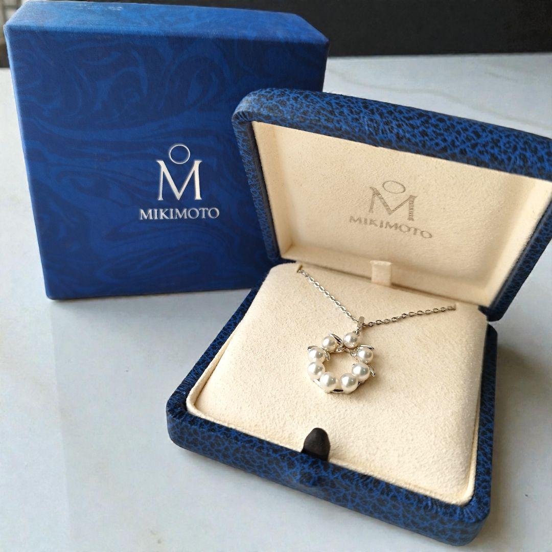 MIKIMOTO　ミキモト　パールネックレス　4.5mm　リース　箱付き
