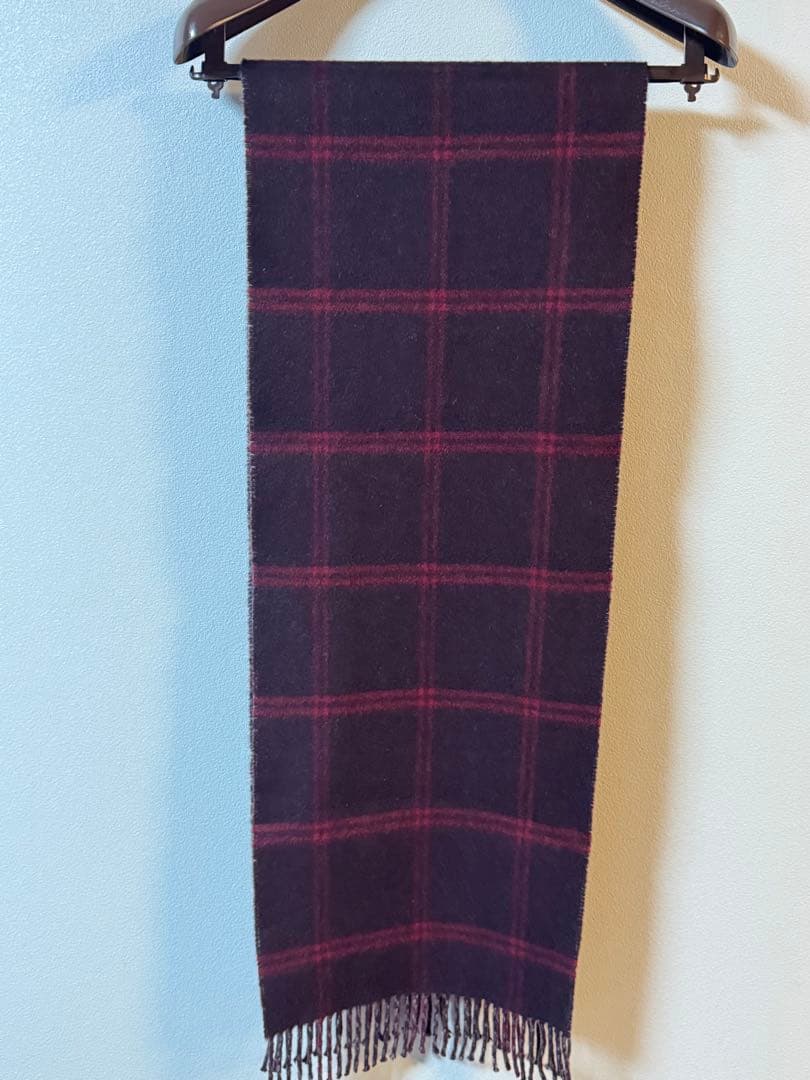 ジョンストンズ　カシミヤ　ダブルフェイス　グレー×ローズ