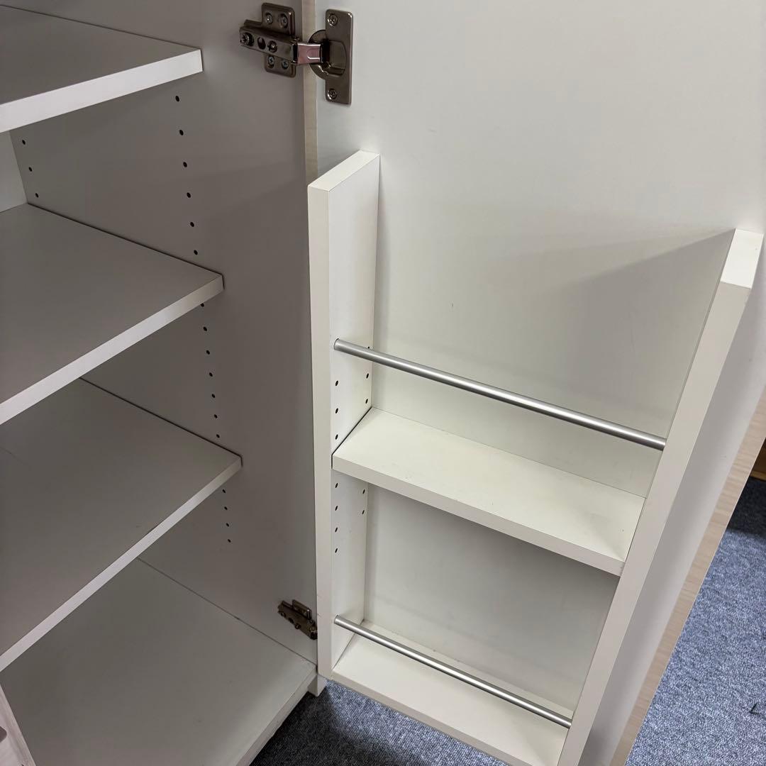 ホワイト 木目調 キッチンボード　レンジ台　創愛ファニチュア