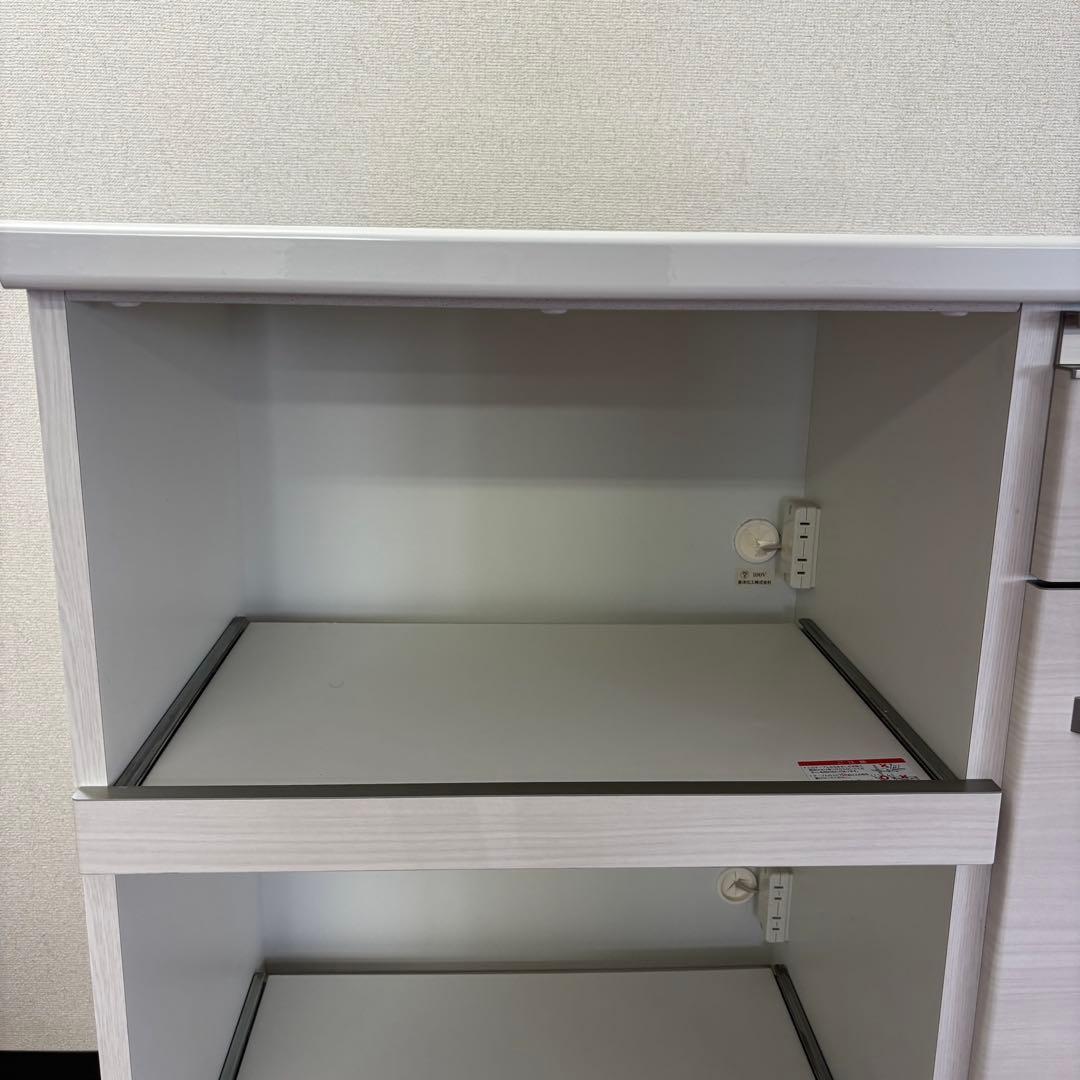 ホワイト 木目調 キッチンボード　レンジ台　創愛ファニチュア