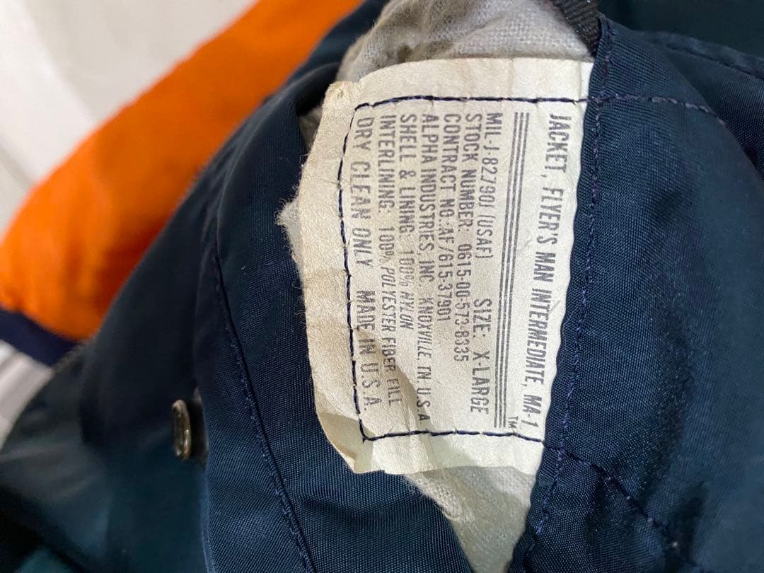 90s ALPHA MA-1フライトジャケット USA製 IDEAL XL