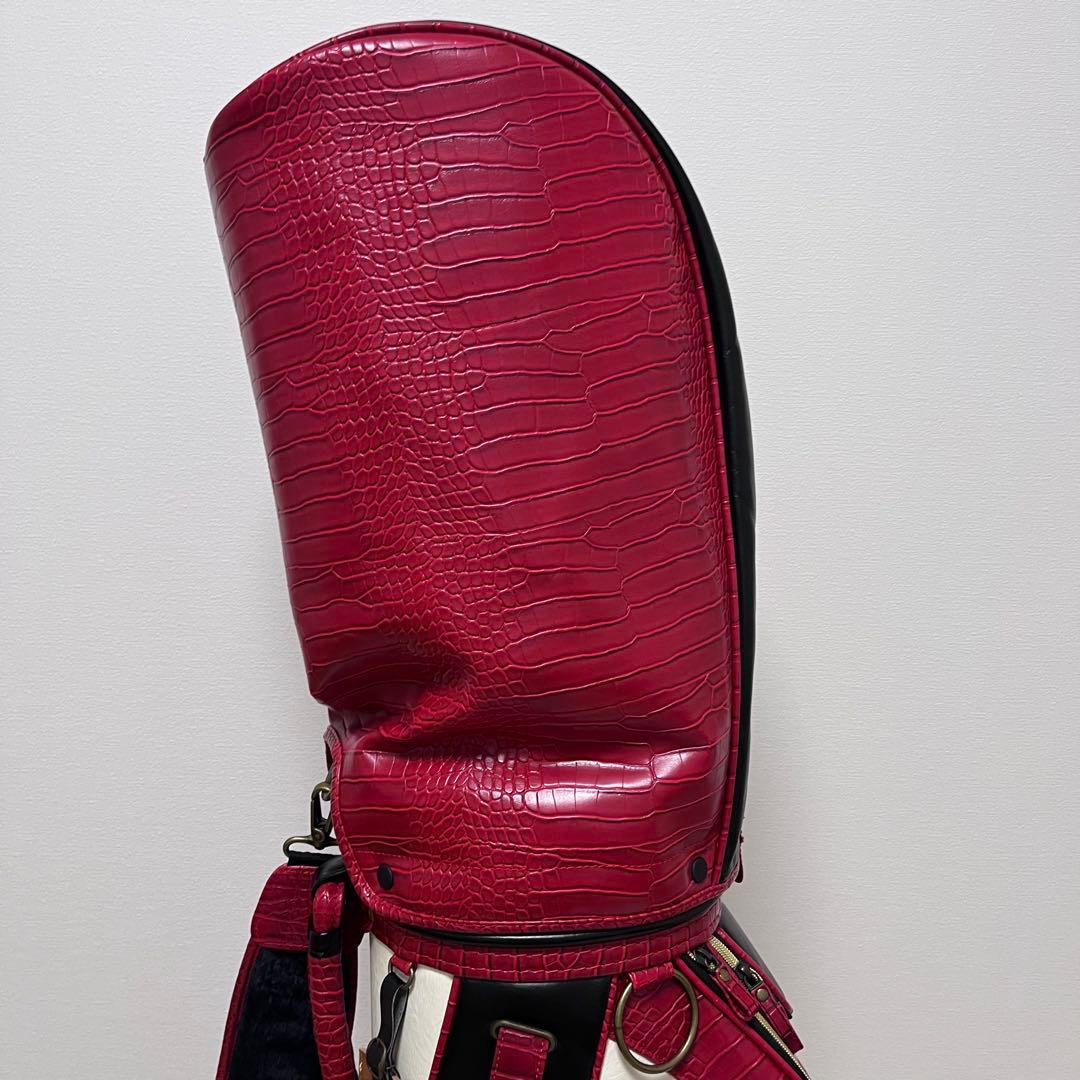 美品 ゴルフ キャディバック ディズニー ミッキー レッド 赤 ネームタグ付