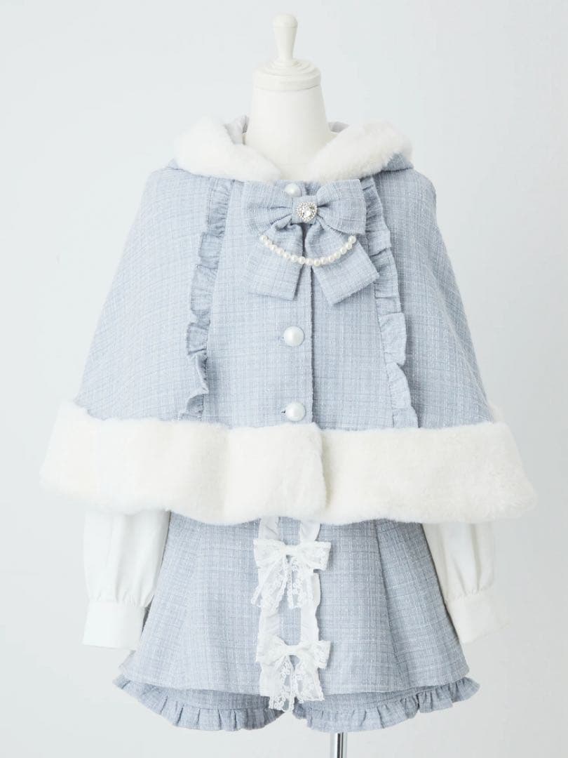 Ank Rouge ツイード くまちゃんポンチョ