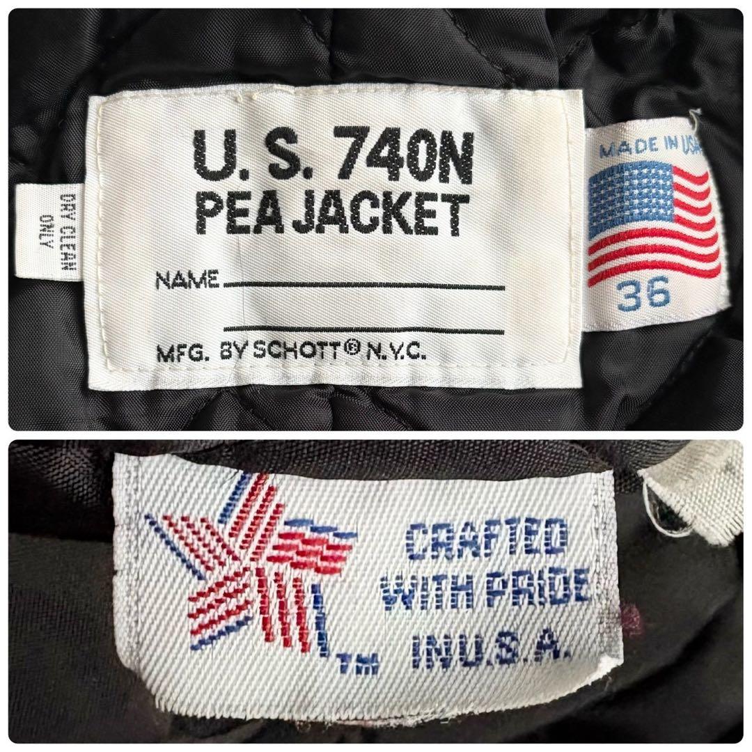 人気◆Schott U.S.740N PEA JACKET ピーコート 36