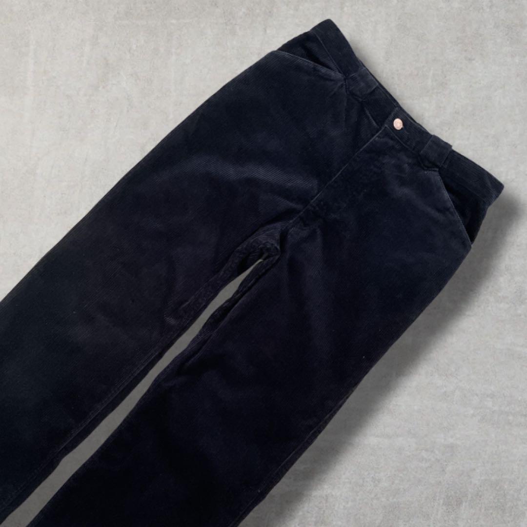 ポロ ラルフ コーデュロイパンツ 太畝 ストレート 革パッチ 日本製 ネイビー