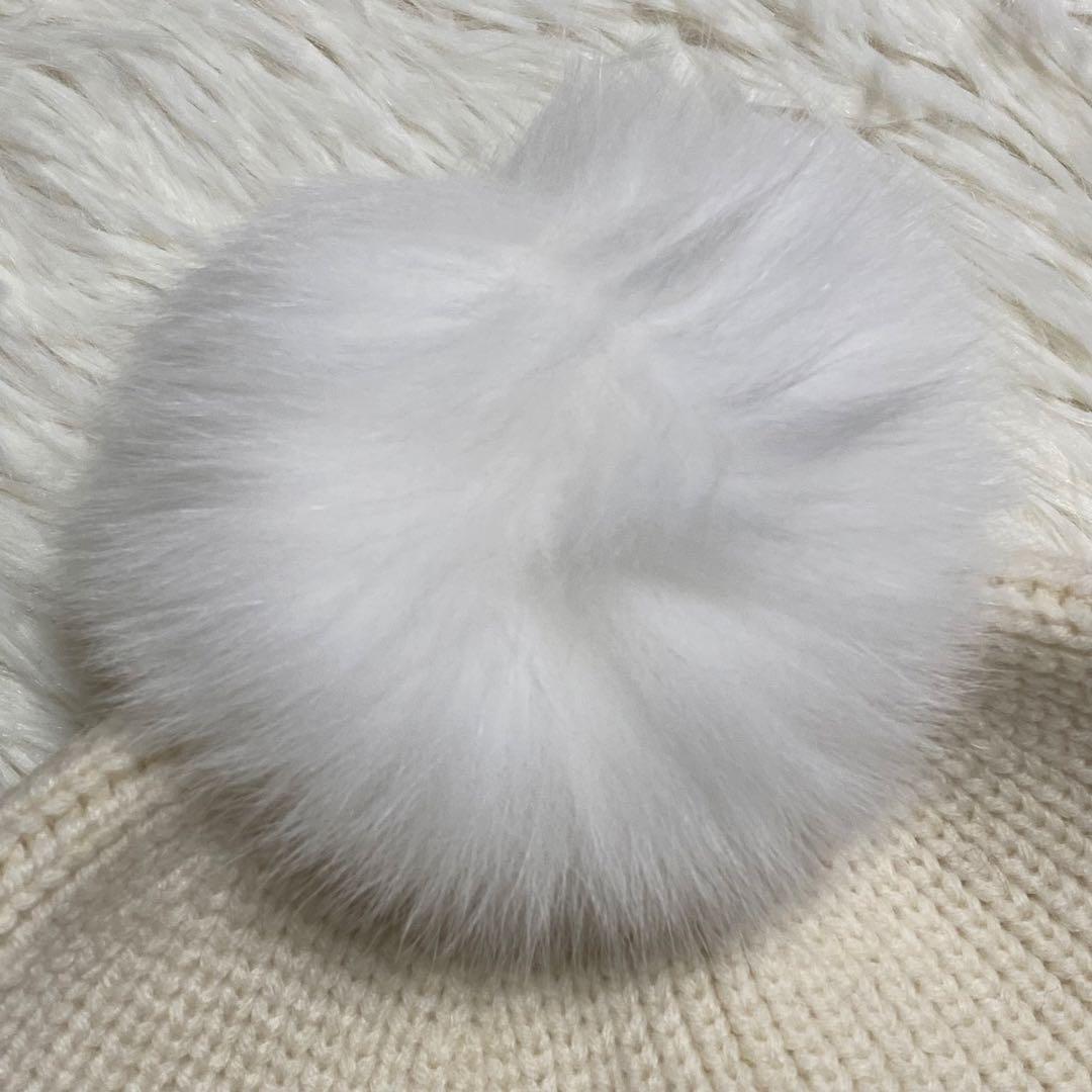 新品タグ付✨ワック　2WAYニットバケハ　白ロゴウール　ファーポンポン取り外し⭕️