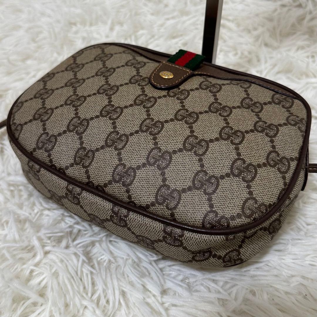 値下げ 袋付き グッチ GG 金具 レザー ショルダーバッグ シェリーライン