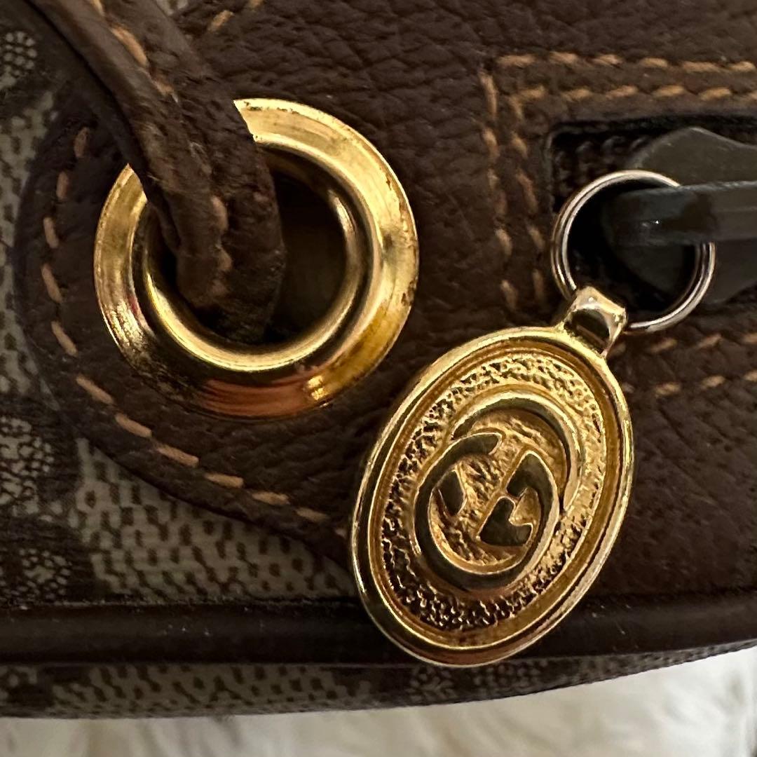 値下げ 袋付き グッチ GG 金具 レザー ショルダーバッグ シェリーライン