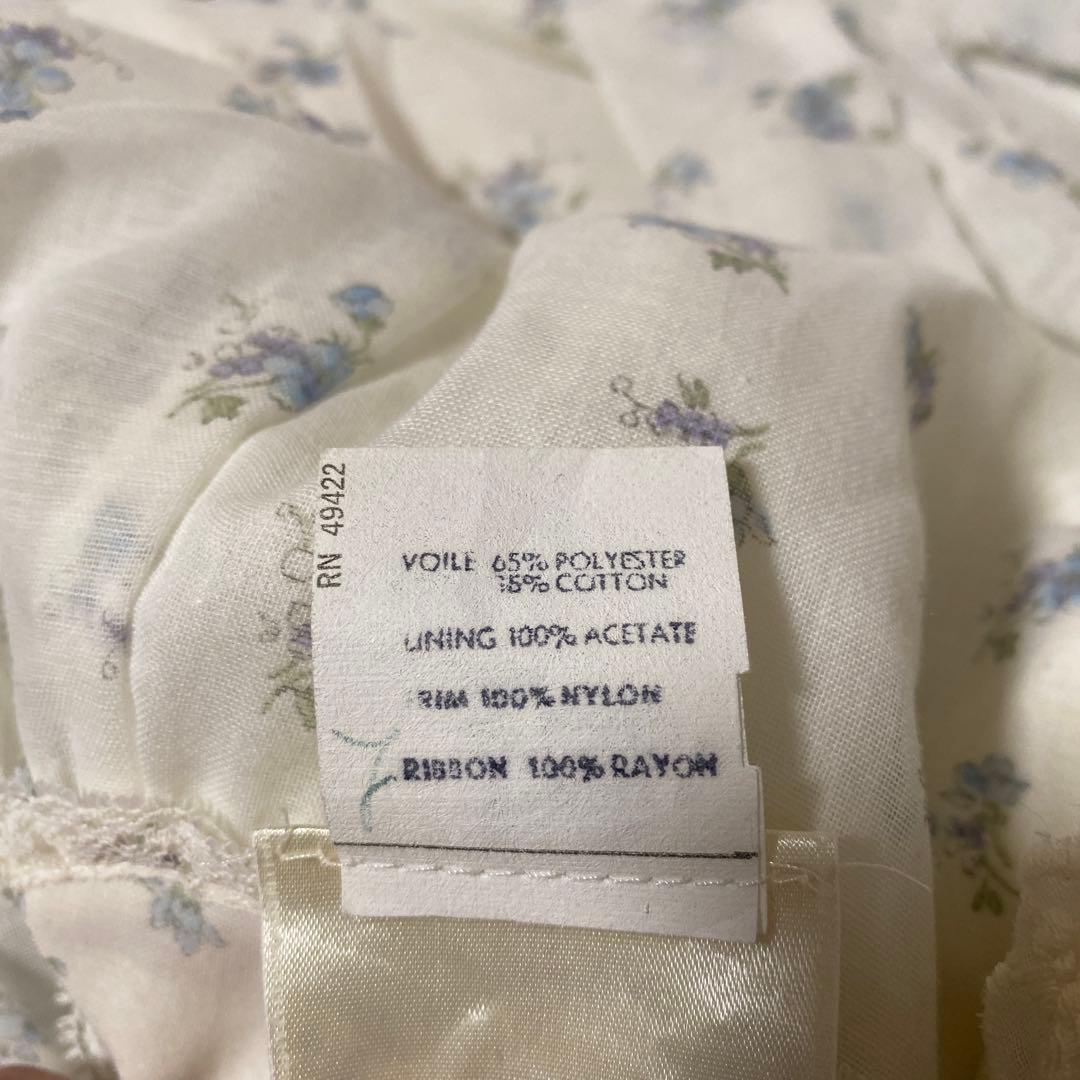 70s GUNNE SAX キッズ 花柄 レース ロング ワンピース ドレス