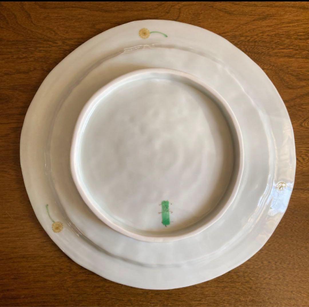 新品★藍水窯 大皿 ミモザづくし