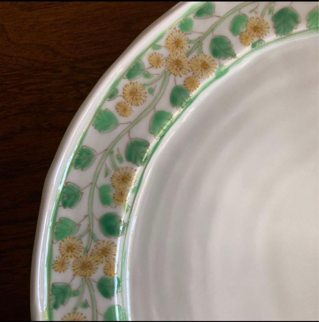 新品★藍水窯 大皿 ミモザづくし