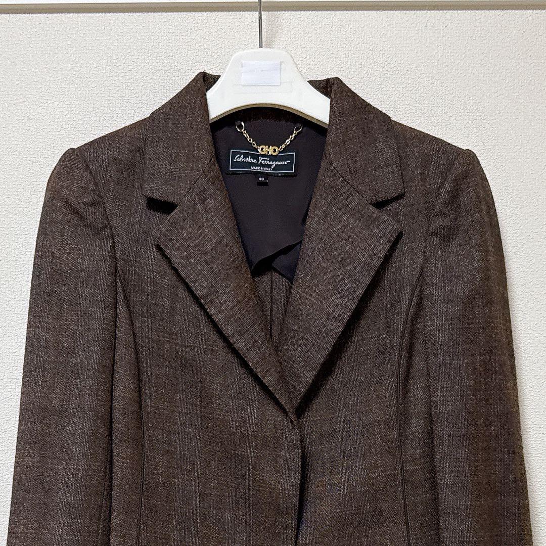 【美品】Ferragamoフェラガモ カシミアスーツセット イタリア製 上質 冬