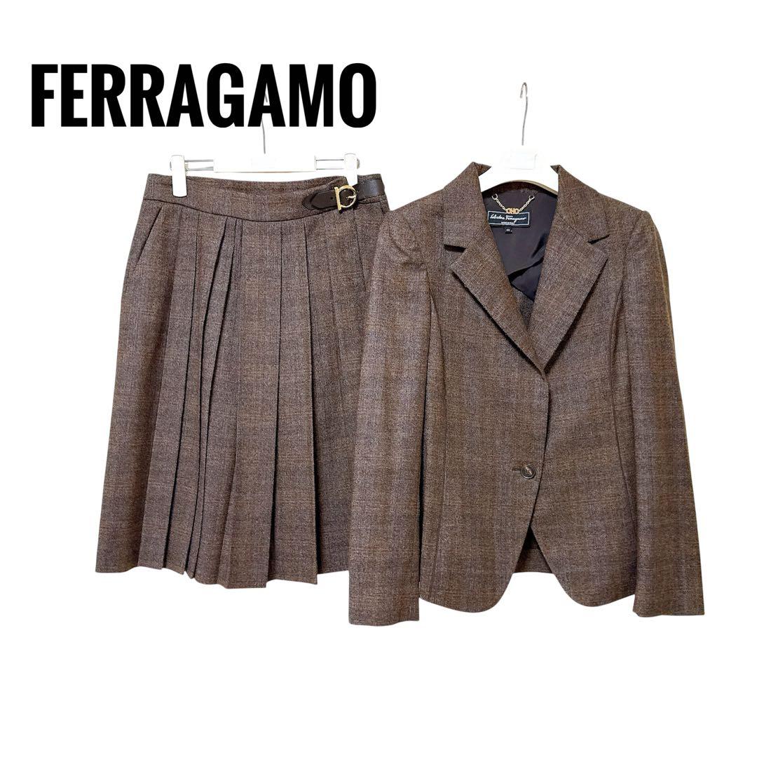 【美品】Ferragamoフェラガモ カシミアスーツセット イタリア製 上質 冬