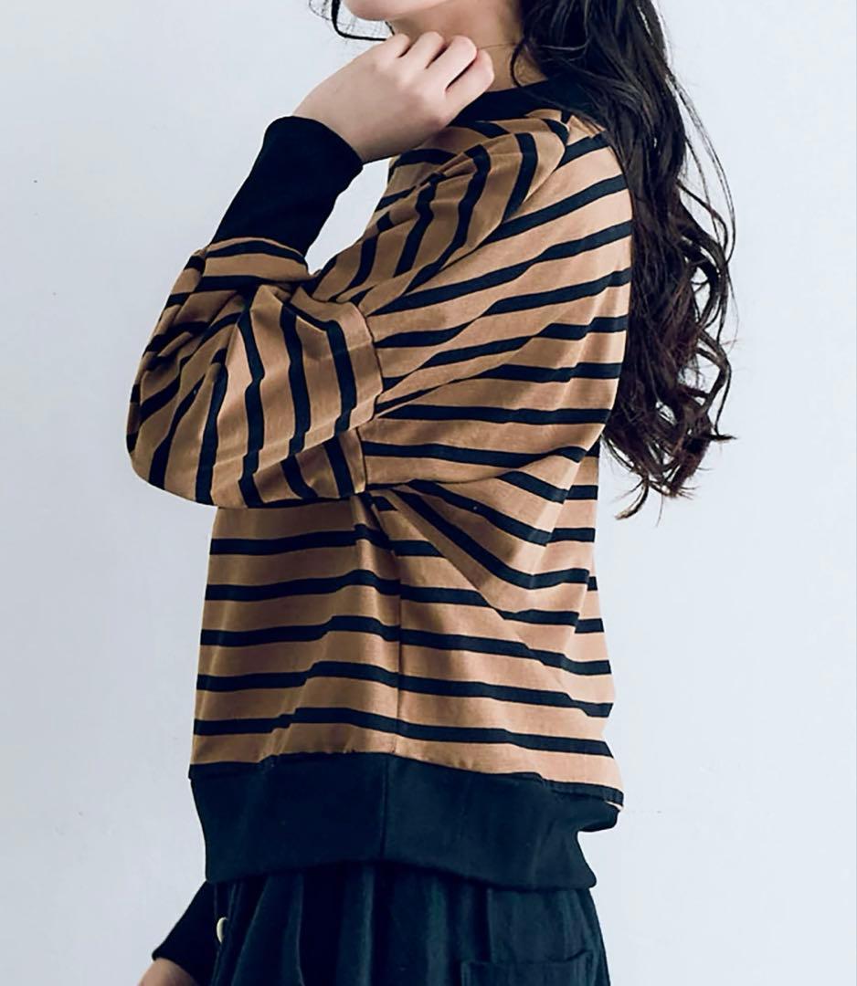 MAGALI (マガリ) ハイゲージコットンバスクボーダーカットソー