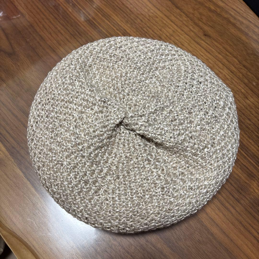 帽子 mature ha. baret knitted linen MLK-3121