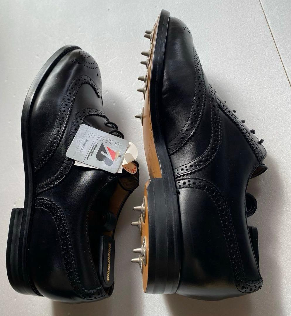 スパイク付ゴルフシューズ　BRIDGESTONE サイズ25.5cm 黒　革