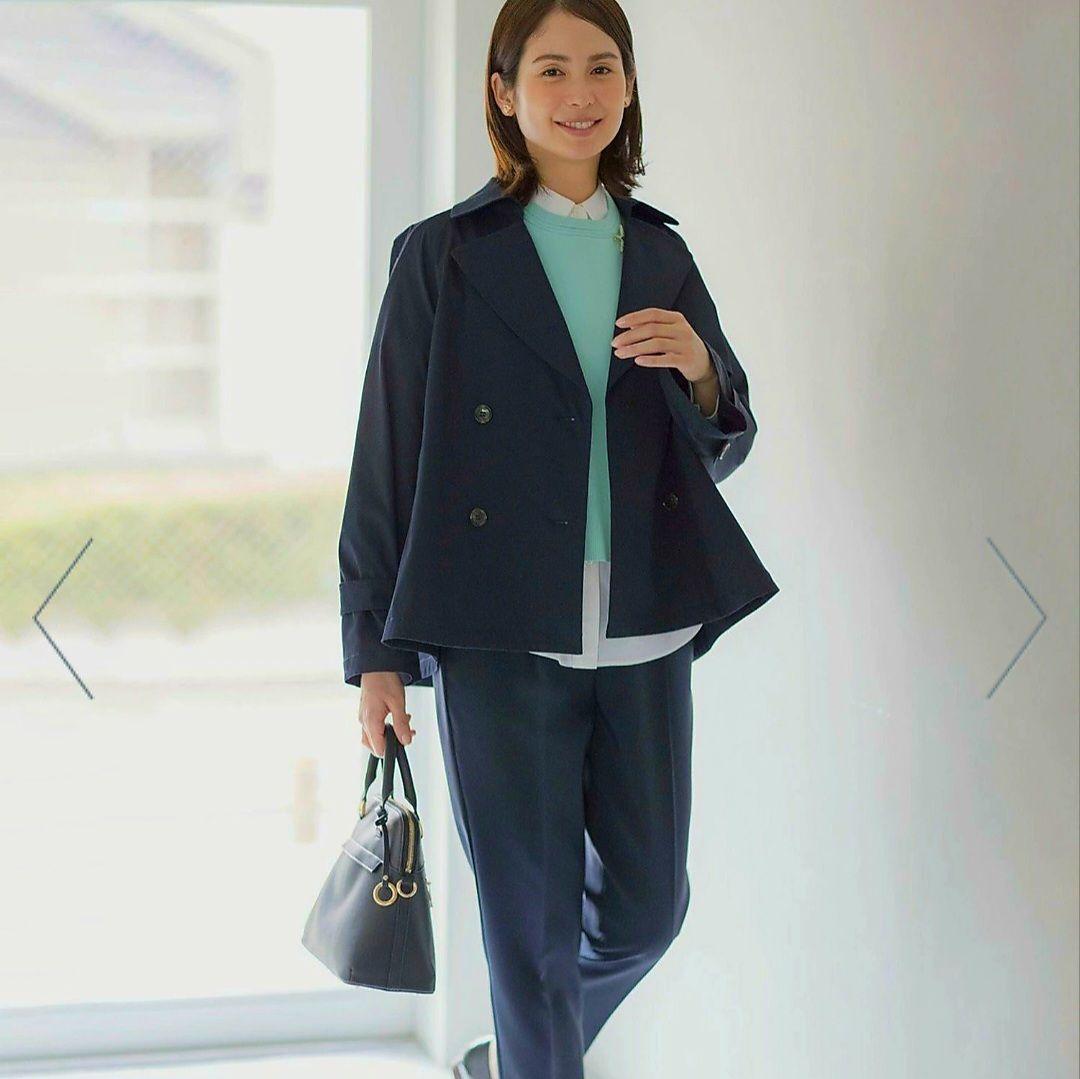 組曲 WEB限定 コットンライクツイル ショートトレンチコート 大きいサイズ