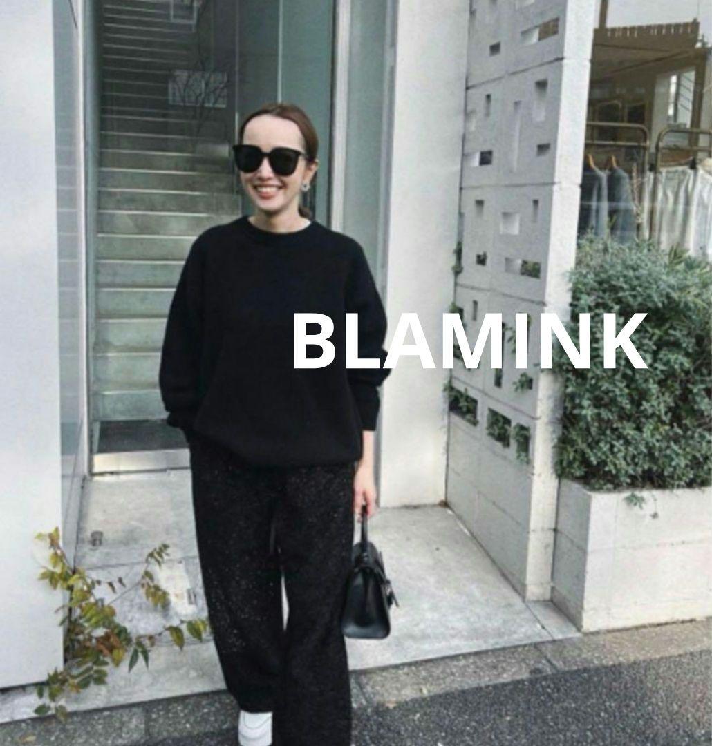 【sunu】BLAMINK 翁安芸さん着用 黒ラメ ドローストパンツ