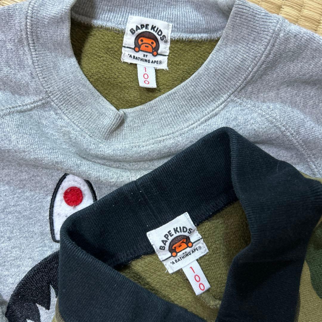 【美品】BAPE KIDS トレーナー＆迷彩パンツセット 100cm正規品
