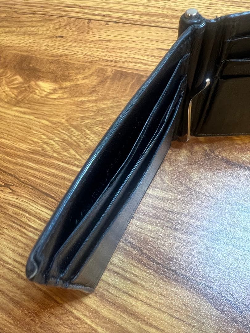 BALENCIAGA ブラック レザー マネークリップ