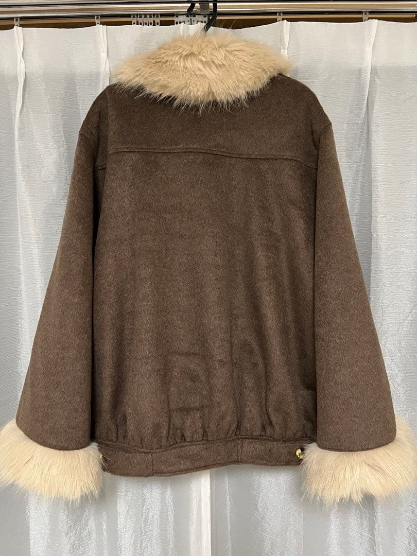 Andequel ☀︎collar fur cocoon coat（Brown）