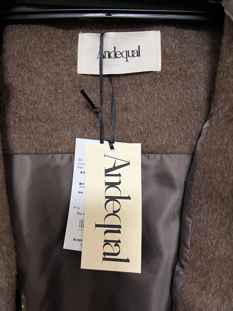 Andequel ☀︎collar fur cocoon coat（Brown）