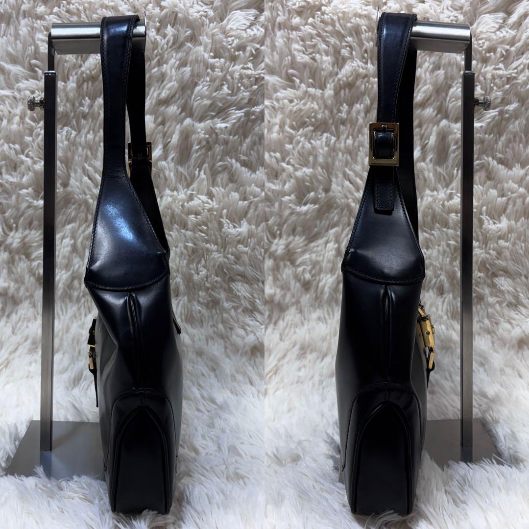 グッチ ジャッキー ワンショルダー バッグ オールレザー ブラック