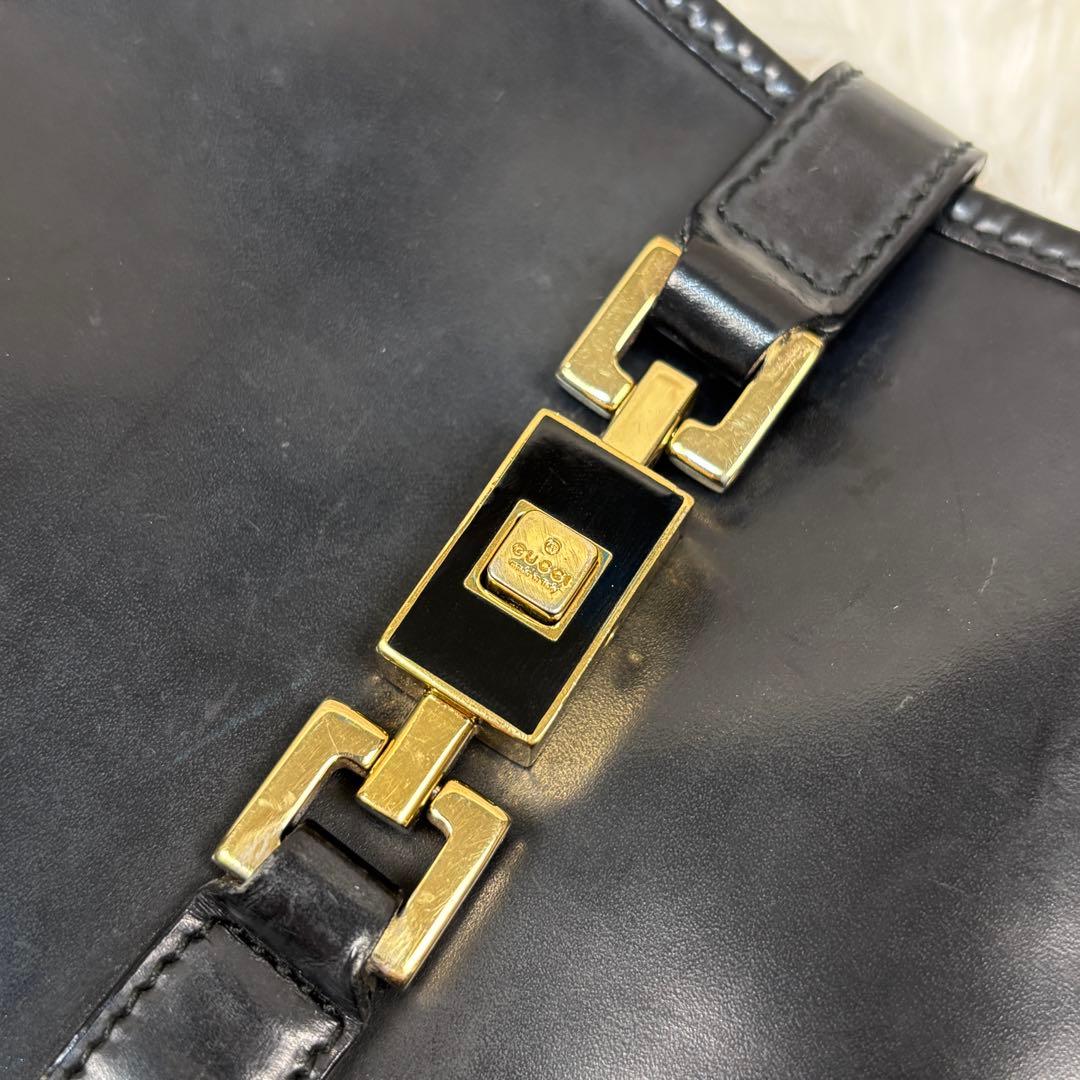 グッチ ジャッキー ワンショルダー バッグ オールレザー ブラック