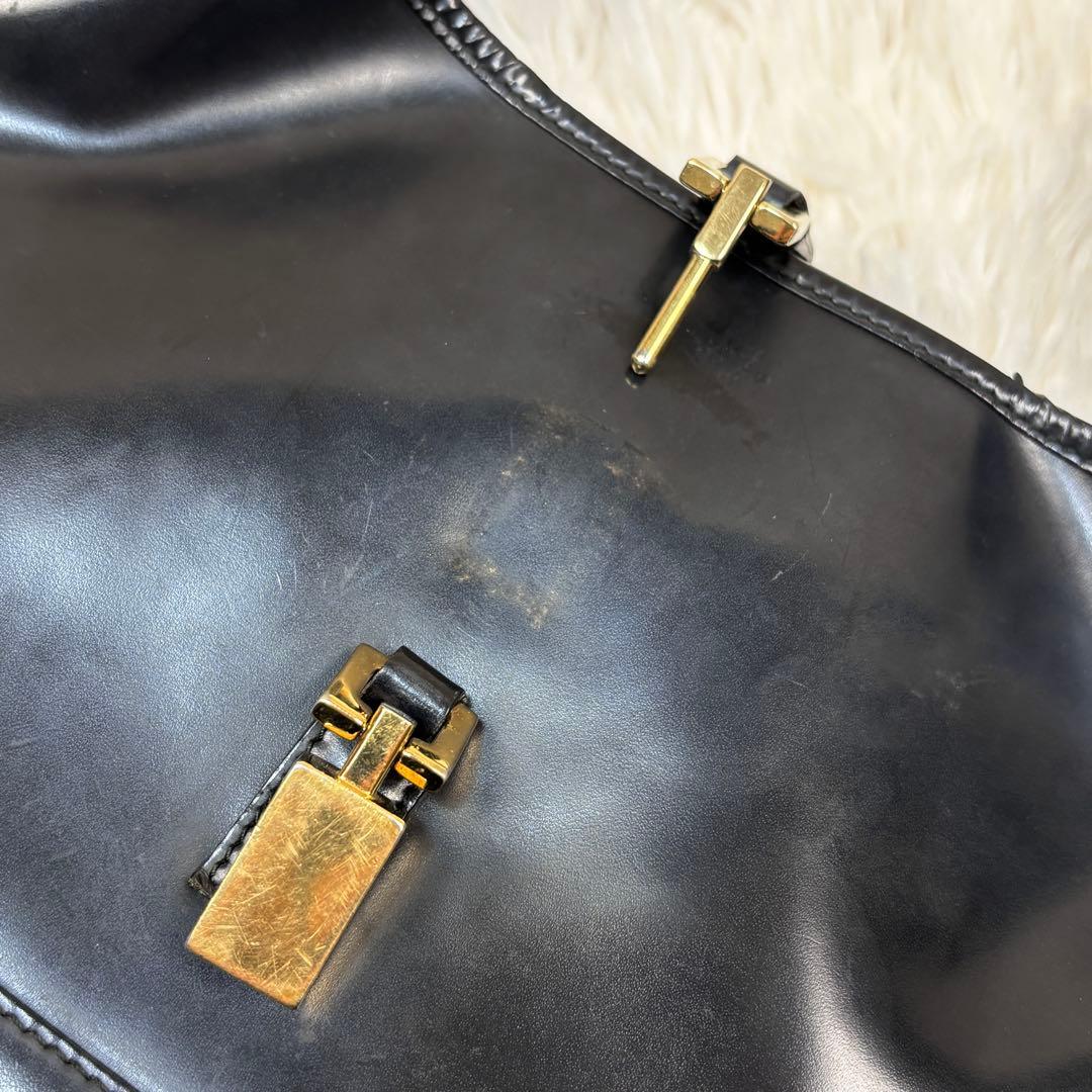 グッチ ジャッキー ワンショルダー バッグ オールレザー ブラック