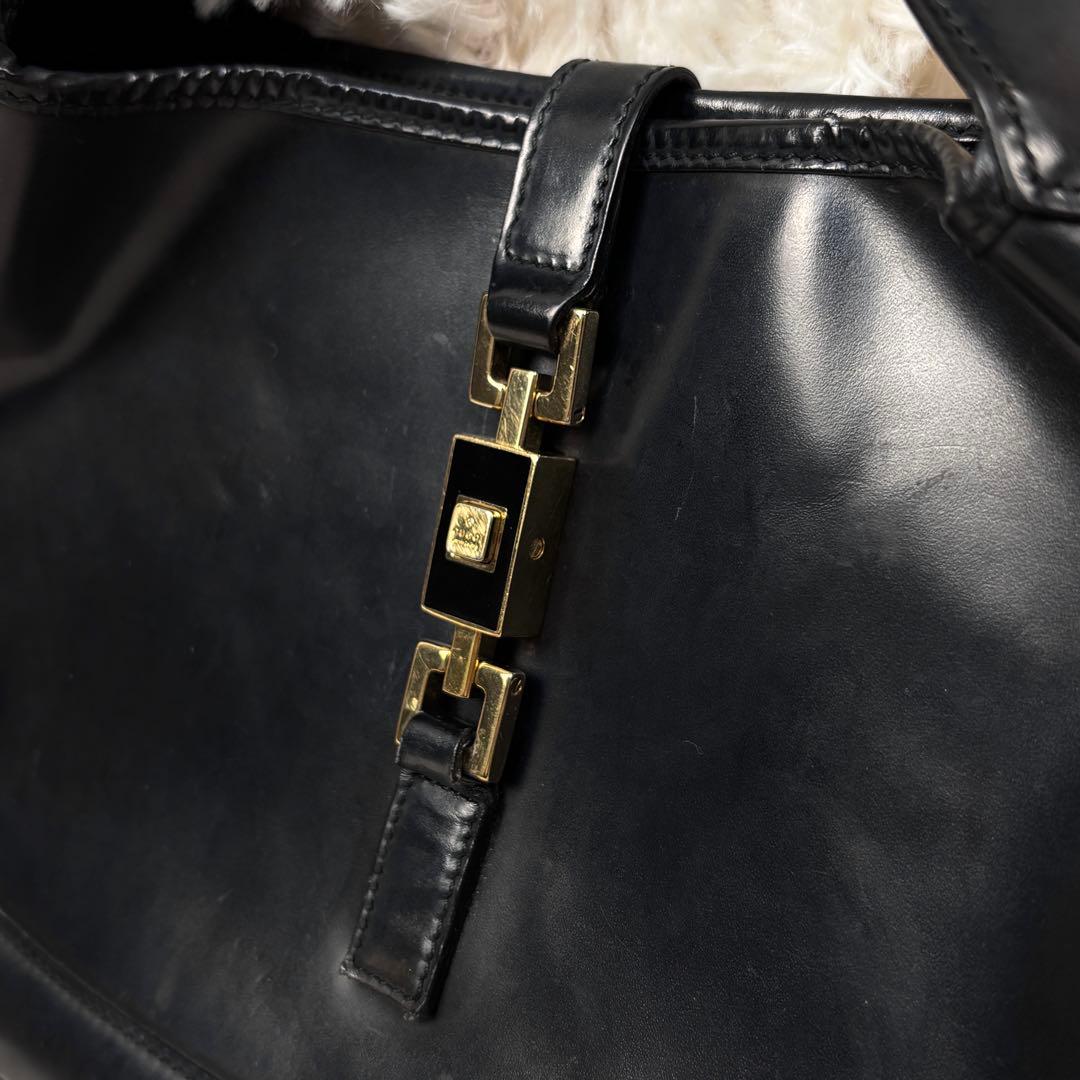 グッチ ジャッキー ワンショルダー バッグ オールレザー ブラック