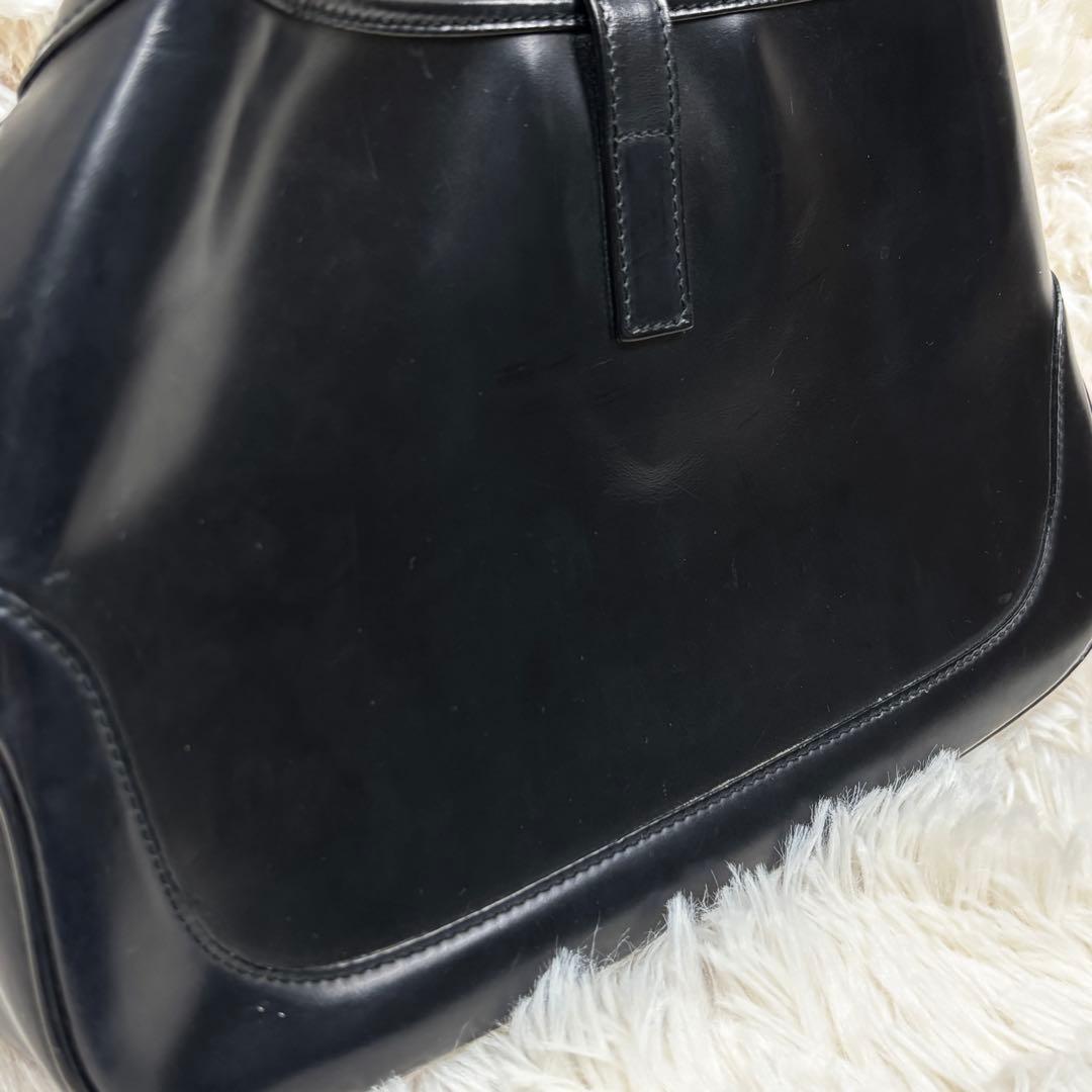 グッチ ジャッキー ワンショルダー バッグ オールレザー ブラック