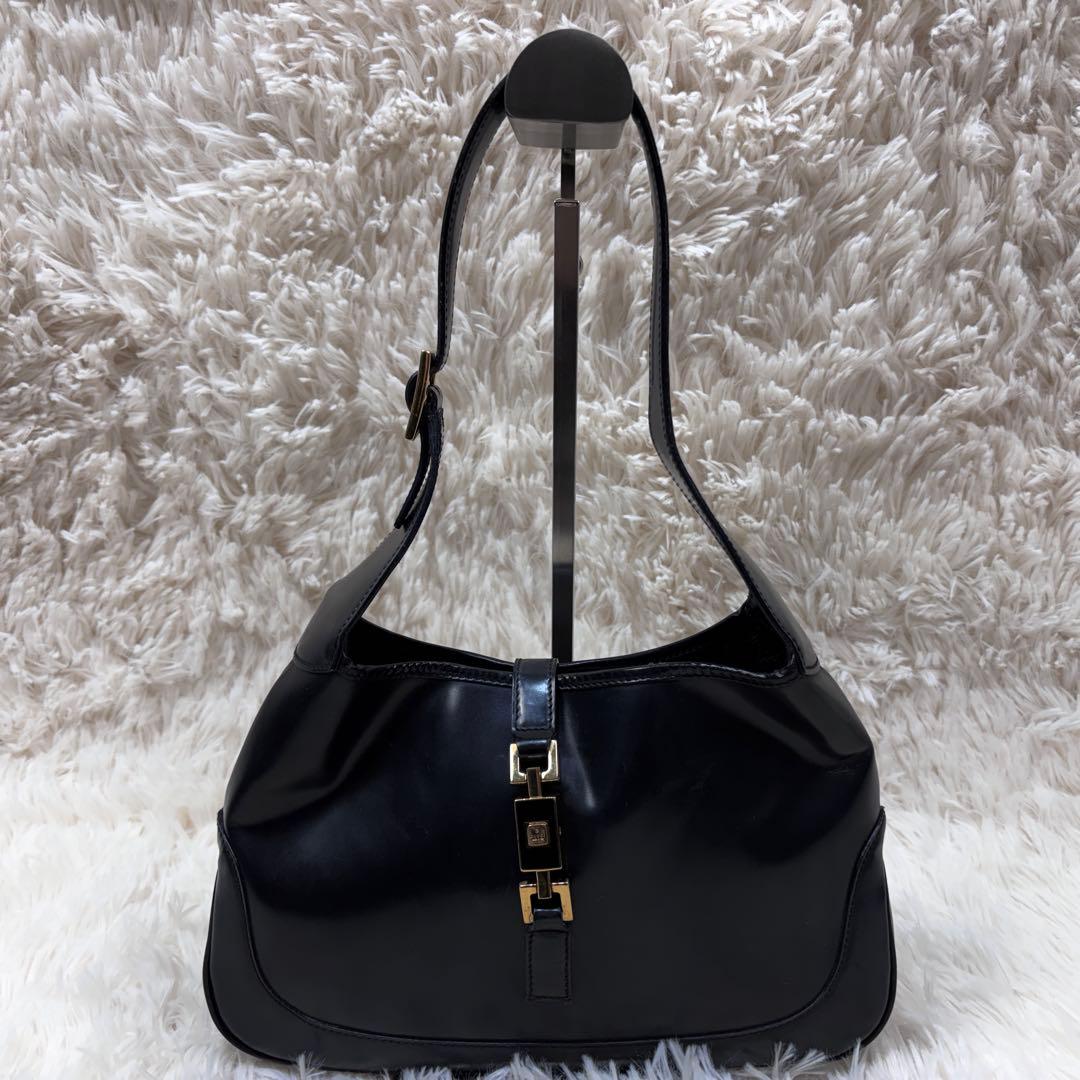 グッチ ジャッキー ワンショルダー バッグ オールレザー ブラック