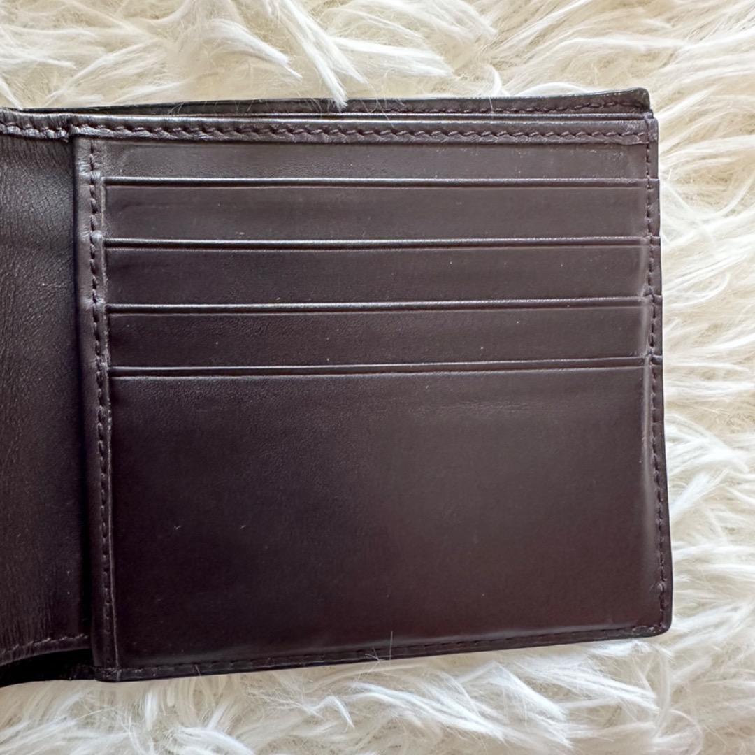 美品✨ボッテガヴェネタ イントレチャート 二つ折り財布 レザー ブラウン