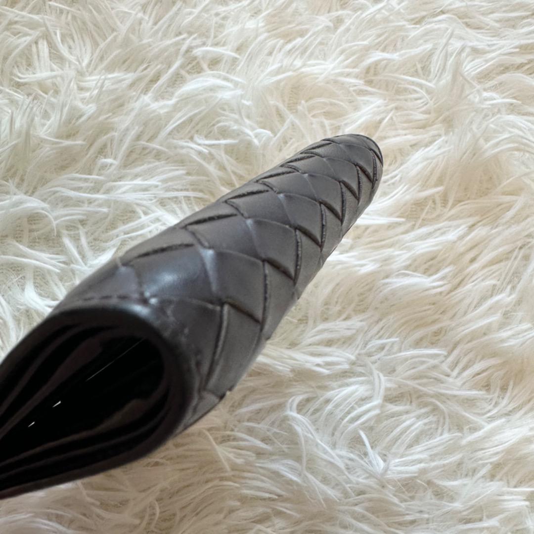 美品✨ボッテガヴェネタ イントレチャート 二つ折り財布 レザー ブラウン