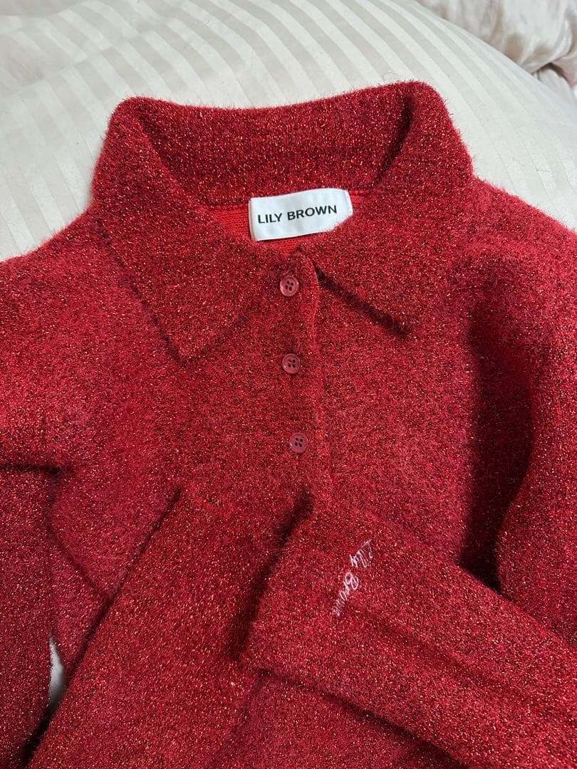 リリーブラウン ラメニットワンピース