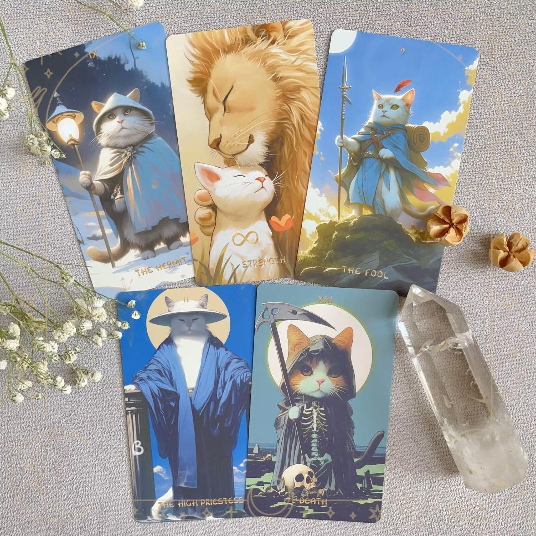 【正規品タロットカード】キュートな癒し系✨太っちょ猫ちゃんたちのタロットデッキ