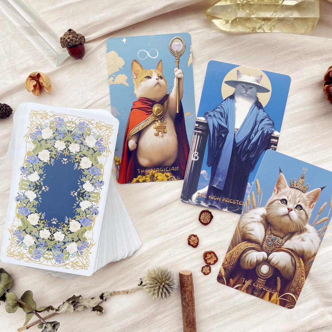【正規品タロットカード】キュートな癒し系✨太っちょ猫ちゃんたちのタロットデッキ