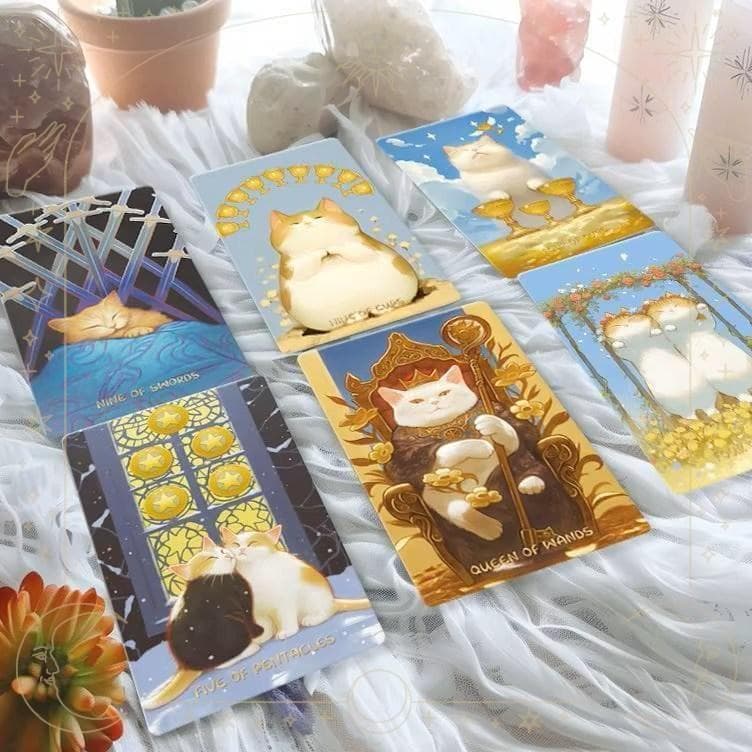 【正規品タロットカード】キュートな癒し系✨太っちょ猫ちゃんたちのタロットデッキ