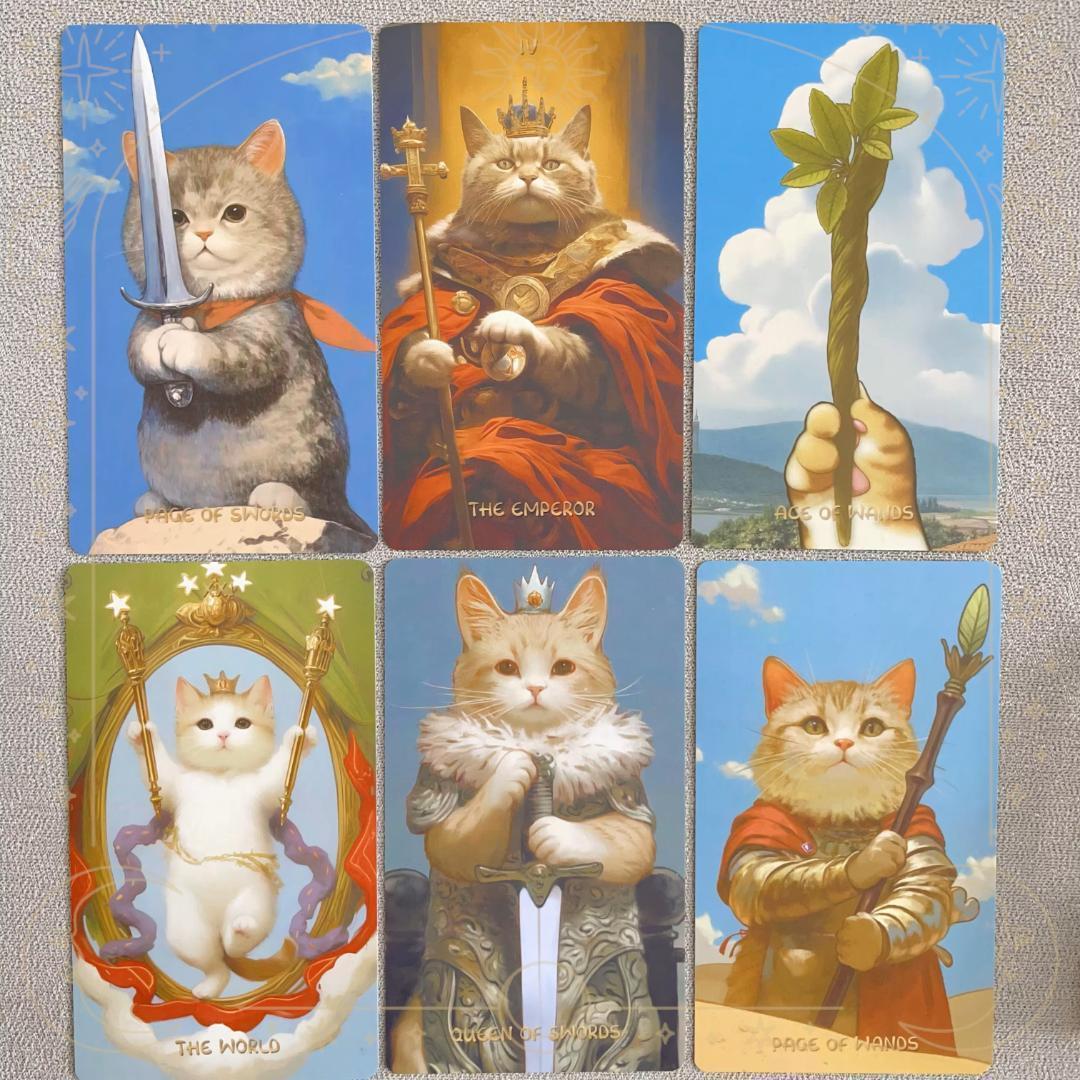 【正規品タロットカード】キュートな癒し系✨太っちょ猫ちゃんたちのタロットデッキ