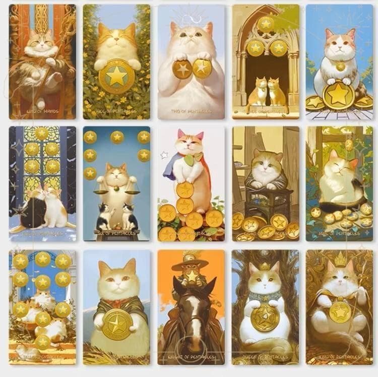 【正規品タロットカード】キュートな癒し系✨太っちょ猫ちゃんたちのタロットデッキ