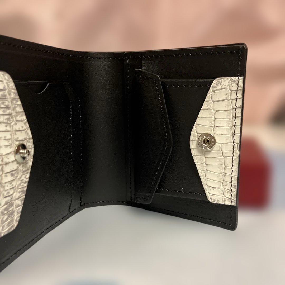 【新品未使用】新進工房　ヘンローン社ヒマラヤクロコ　極小二つ折り財布　クッペ1個