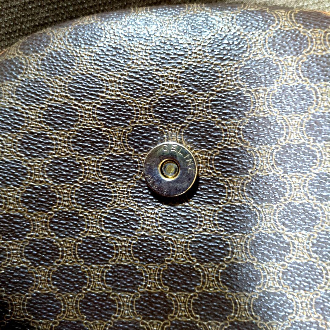 ★極美品★セリーヌ ショルダーバッグ マカダム柄 フラップ PVC ブラウン