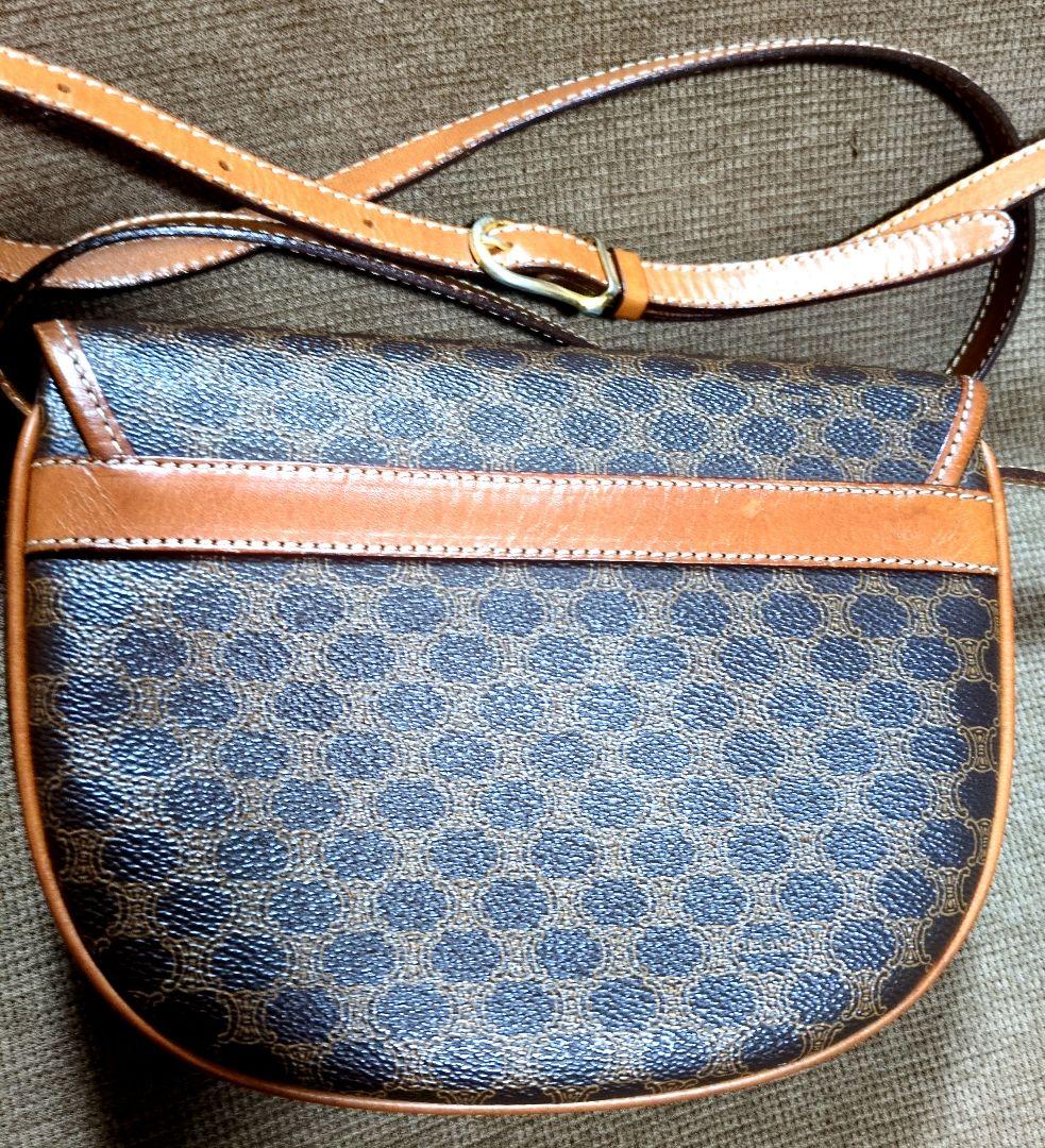 ★極美品★セリーヌ ショルダーバッグ マカダム柄 フラップ PVC ブラウン