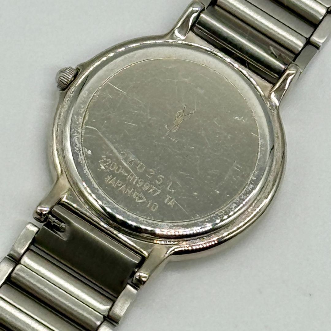 稼働品 YSL イヴサンローラン 腕時計 ベージュ文字盤 クォーツ ２針