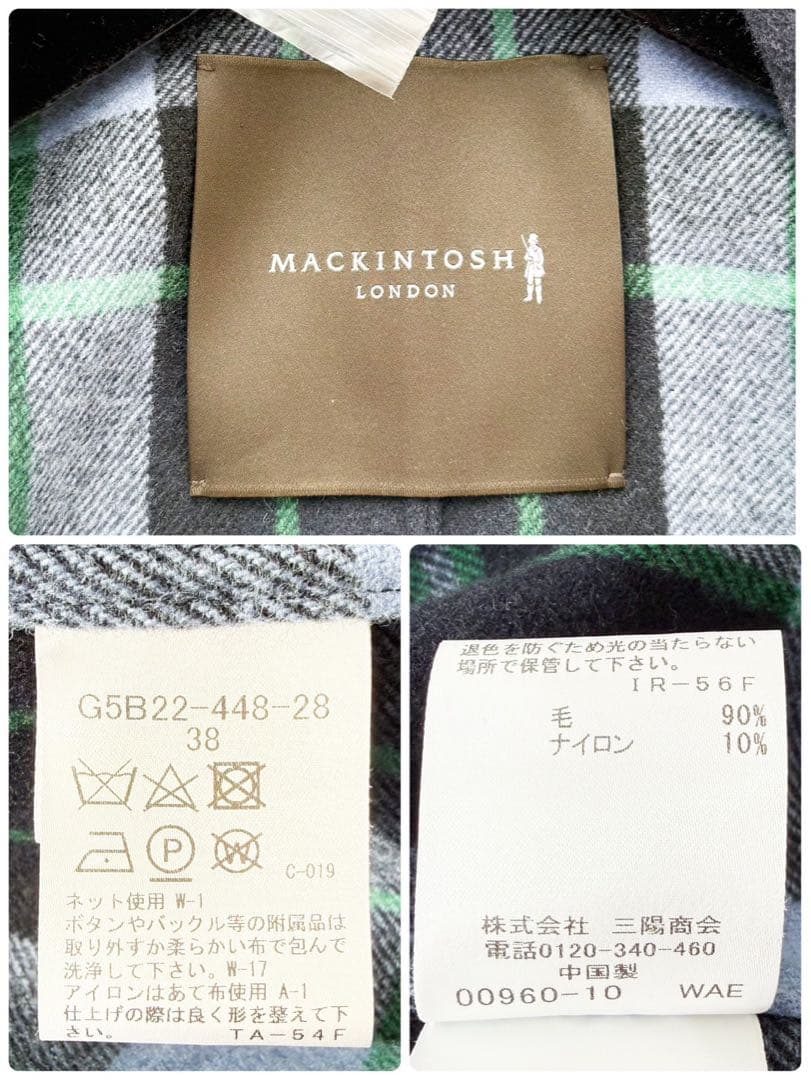 新品 マッキントッシュロンドン 24AW FYVIE リーバースチェックコート