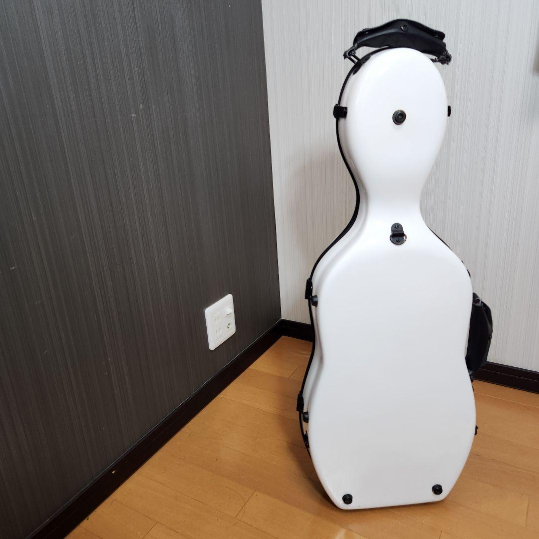 【新品ストラップ、ハンドルカバー付き】チェロ ハードケース 1/10サイズ 白