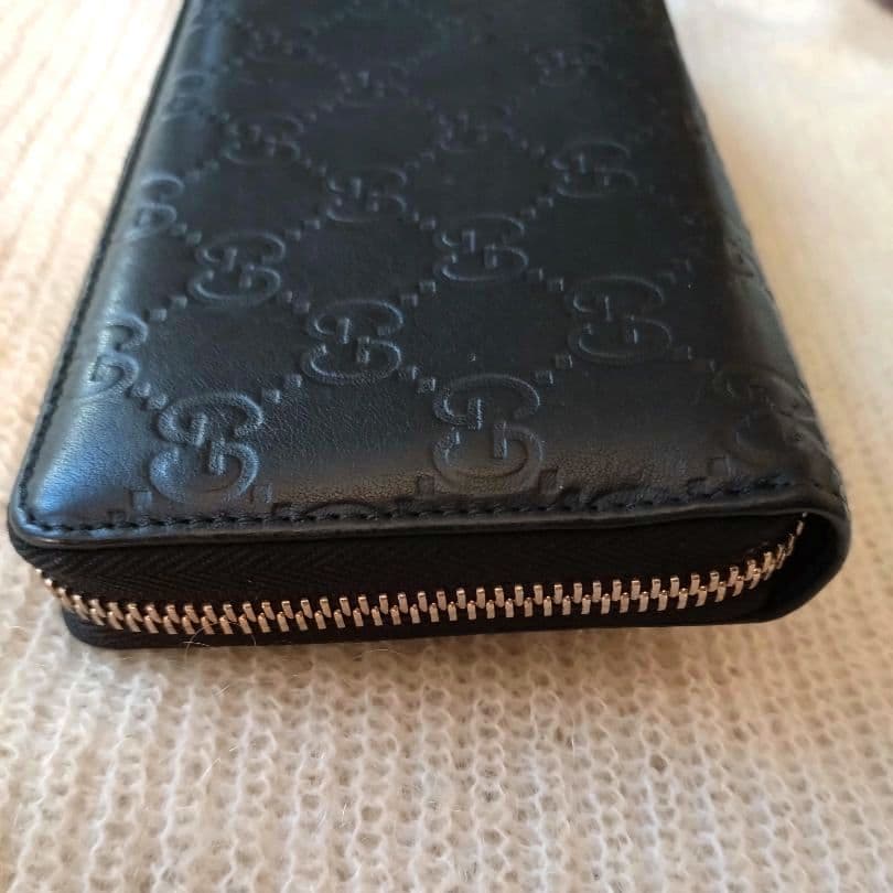 GUCCIシマ ブラックレザー長財布
