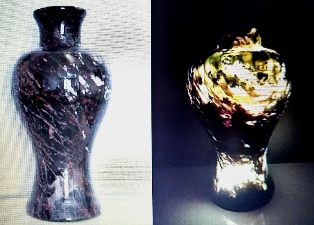 台湾製花瓶 電気で変化