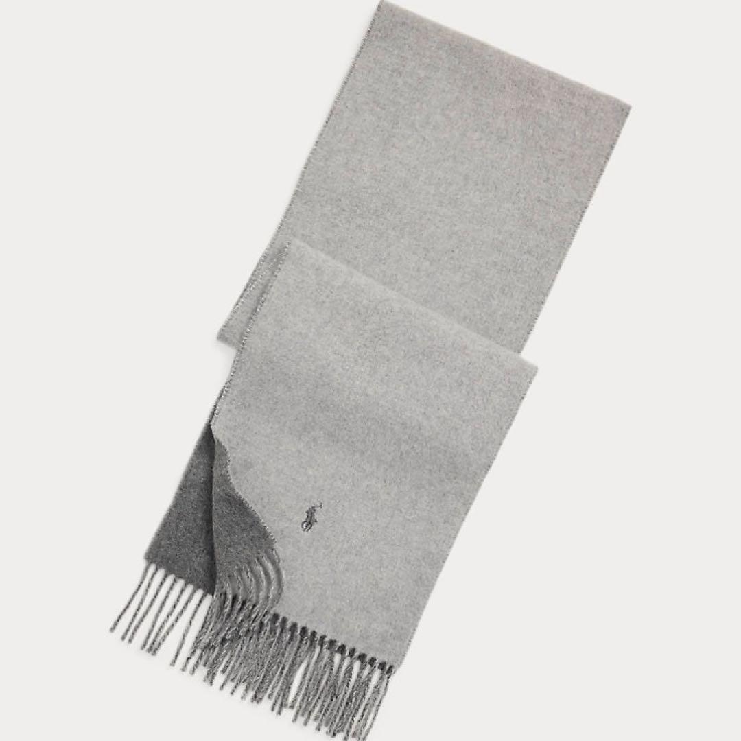 ポロ・ラルフローレン リバーシブル ウールカシミア マフラー