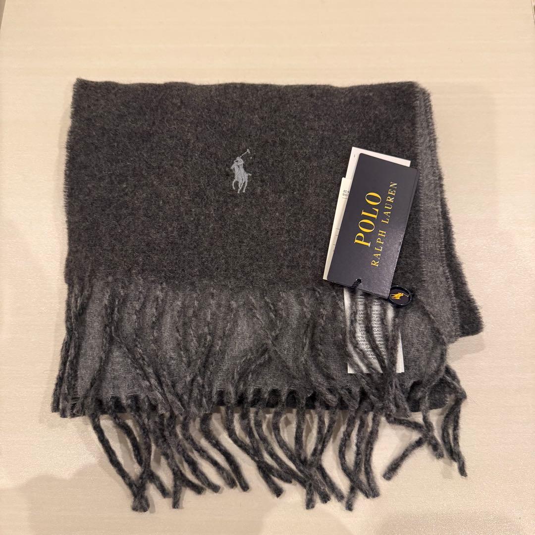 ポロ・ラルフローレン リバーシブル ウールカシミア マフラー